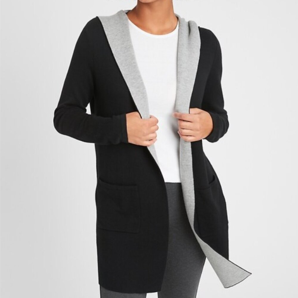 Banana Republic Size M Chic Comfy Hooded Open-Front Cardigan Sweater
